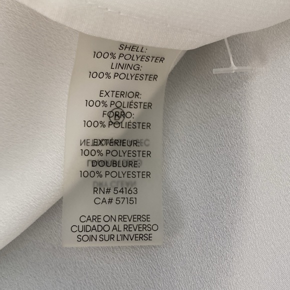 Calvin Klein white long sleeve button front black trimmed w/ silver button shirt - Picture 11 of 11